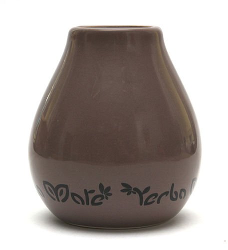 Keramisch mate donker bruin met opdruk "yerba mate"